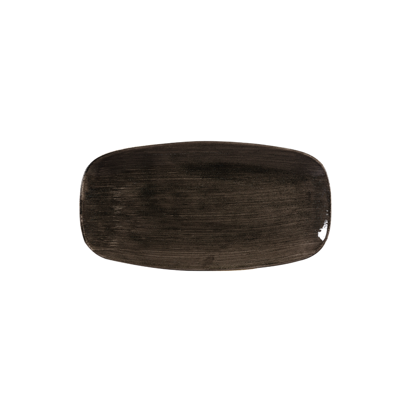 Churchill Stonecast Patina Iron Black Oblong Plate - 29.8 x 15.3cm - Case Qty 12