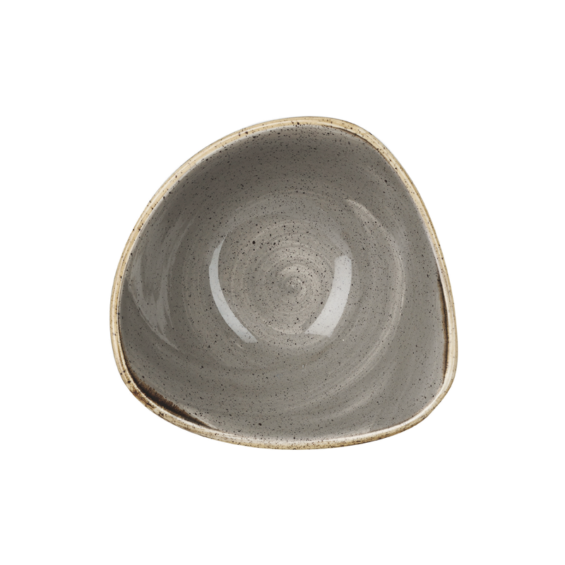 Churchill Stonecast Peppercorn Grey Triangle Bowl - 15.3cm 6” - Case Qty 12