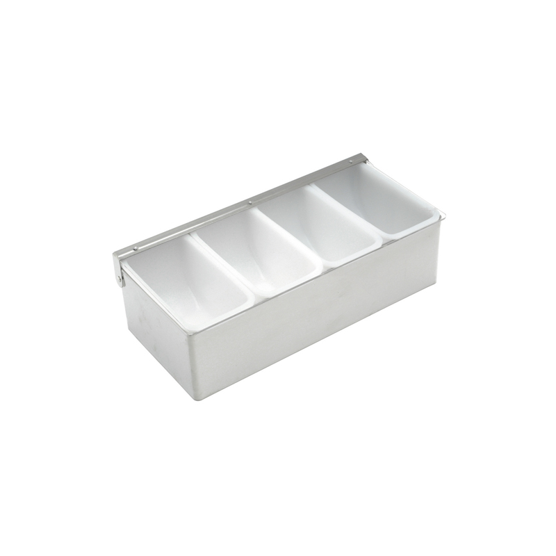 St/Steel Garnish Dispenser 4 Compartment - Case Qty 1