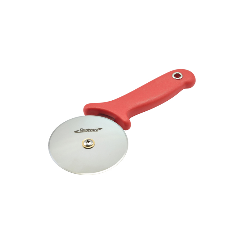 Genware Pizza Cutter Red Handle - Case Qty 1