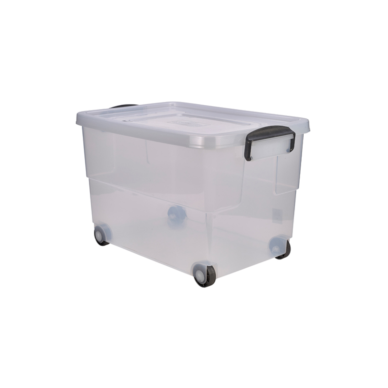 Storage Box 60L with Clip Handles On Wheels - Case Qty 4