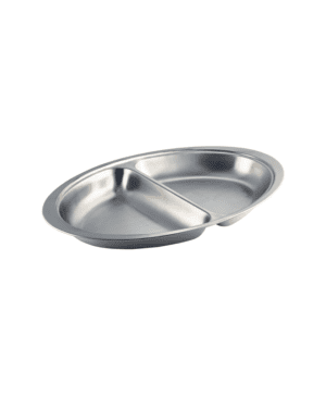 St/Steel 2 Div. Oval Banqueting Dish 20" - Case Qty 1