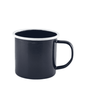 Enamel Mug Black with White Rim 36cl / 12.5oz - Case Qty 1