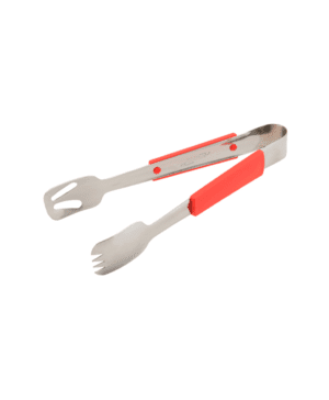 Genware Plastic Handle Buffet Tongs Red - Case Qty 1