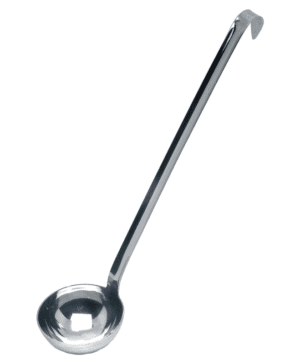 St/Steel One Piece Ladle Hook End 10cl /3.5oz - Case Qty 1