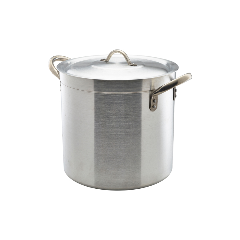 Genware Deep Stockpot & Lid 30cm 21 lt - Case Qty 1