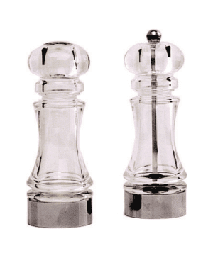 Acrylic Pepper Mill & Salt Shaker Set - Case Qty 1