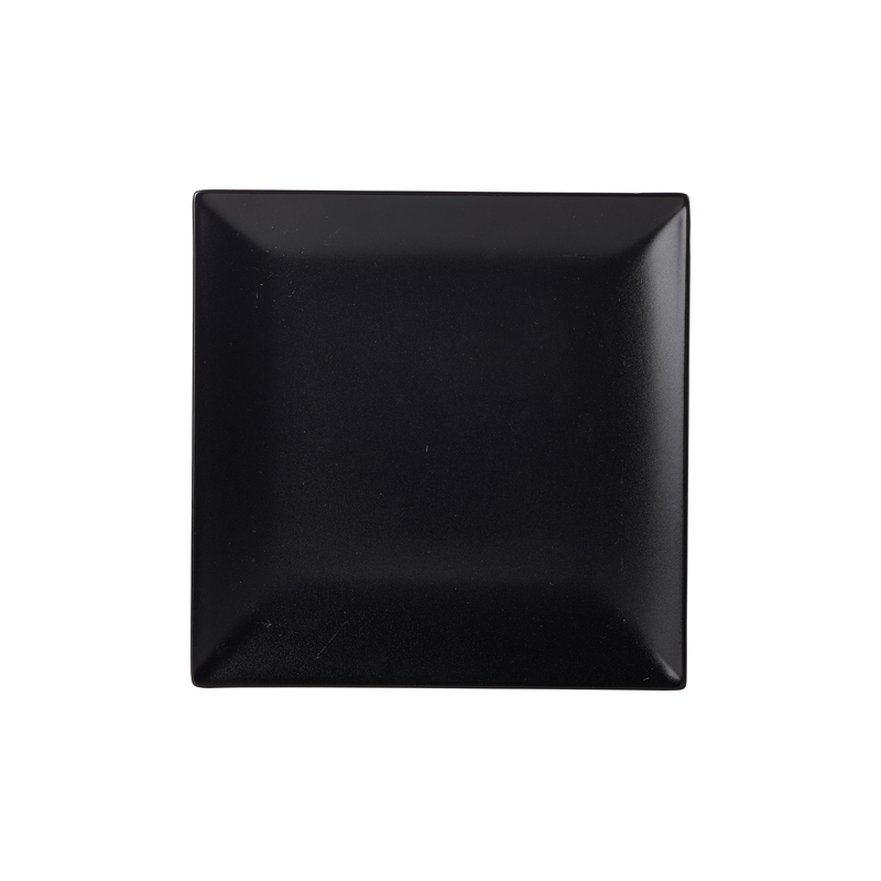 Luna Square Coupe Plate 21cm Black Stoneware - Case Qty 6