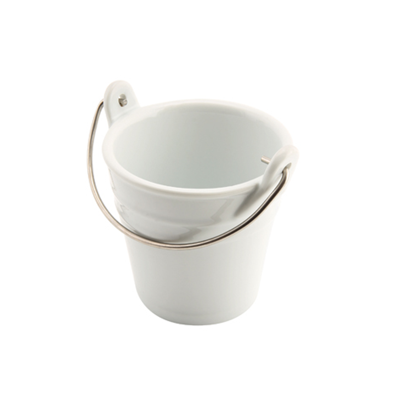 Porcelain Bucket with St/Steel Handle 9cm (d) 25cl - Case Qty 1