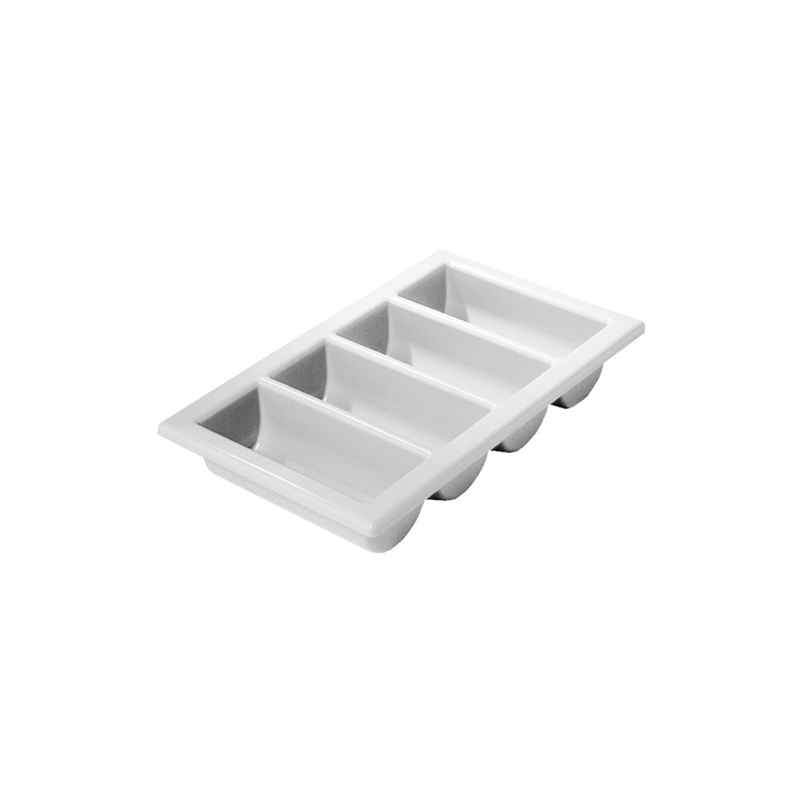 Genware Cutlery Holders Plastic Cutlery Tray - Grey   530 x 320mm    - Case Qty - 1