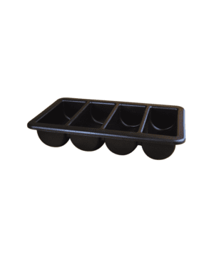 Genware Cutlery Holders Plastic Cutlery Tray - Black   530 x 320mm    - Case Qty - 1