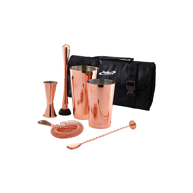 Copper Cocktail Bar Kit 7pcs - Case Qty 1