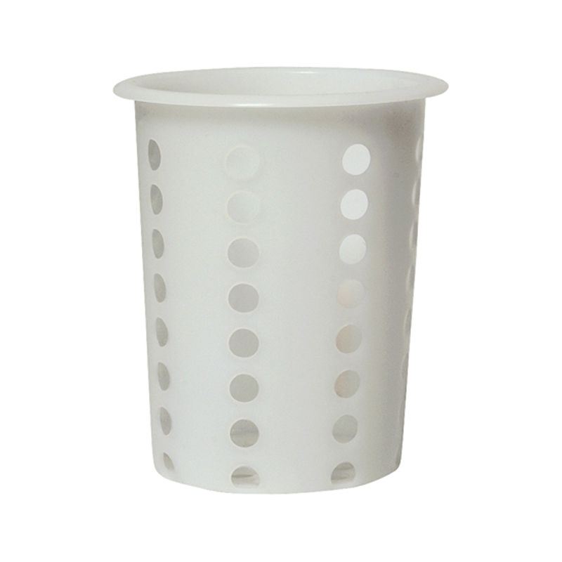 Genware Cutlery Holders White Plastic Perforated Cutlery Cylinder   110 x 135mm    - Case Qty - 1