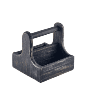 Small Black Wooden Table Caddy - Case Qty 1