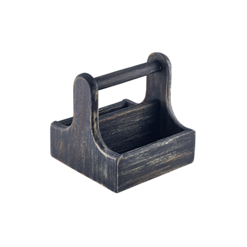 Small Black Wooden Table Caddy - Case Qty 1