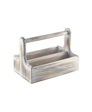 White Wooden Table Caddy - Case Qty 1