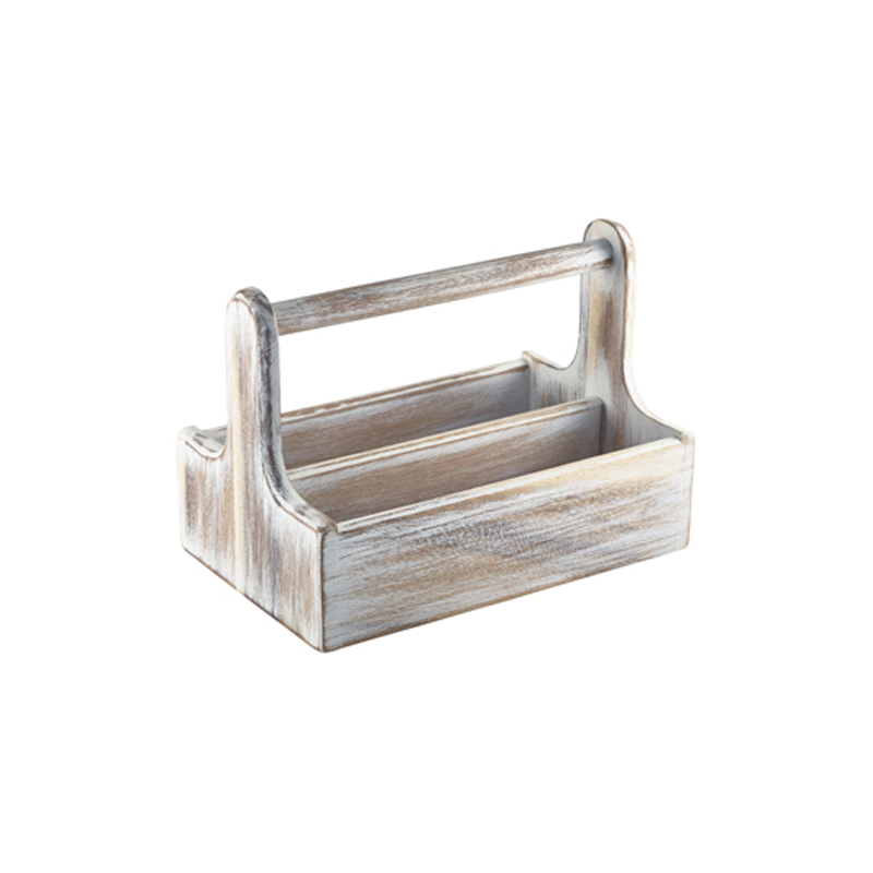 White Wooden Table Caddy - Case Qty 1