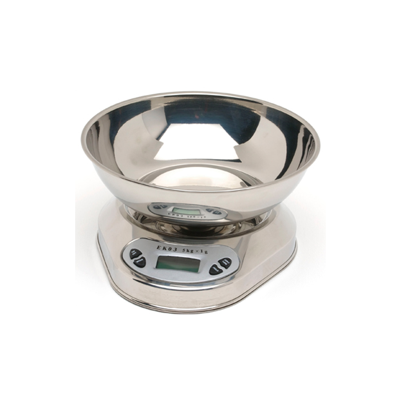 St/Steel Digital Scales with Bowl 5kg Graduated 1g - Case Qty 1