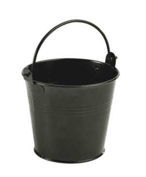 Galvanised Steel Serving Bucket 10cm (d) Black - Case Qty 1