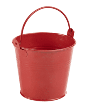 Galvanised Steel Serving Bucket 10cm (d) Red - Case Qty 1