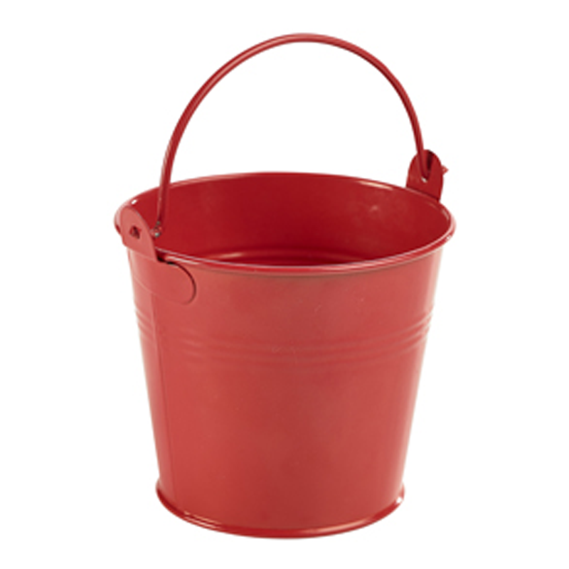 Galvanised Steel Serving Bucket 10cm (d) Red - Case Qty 1
