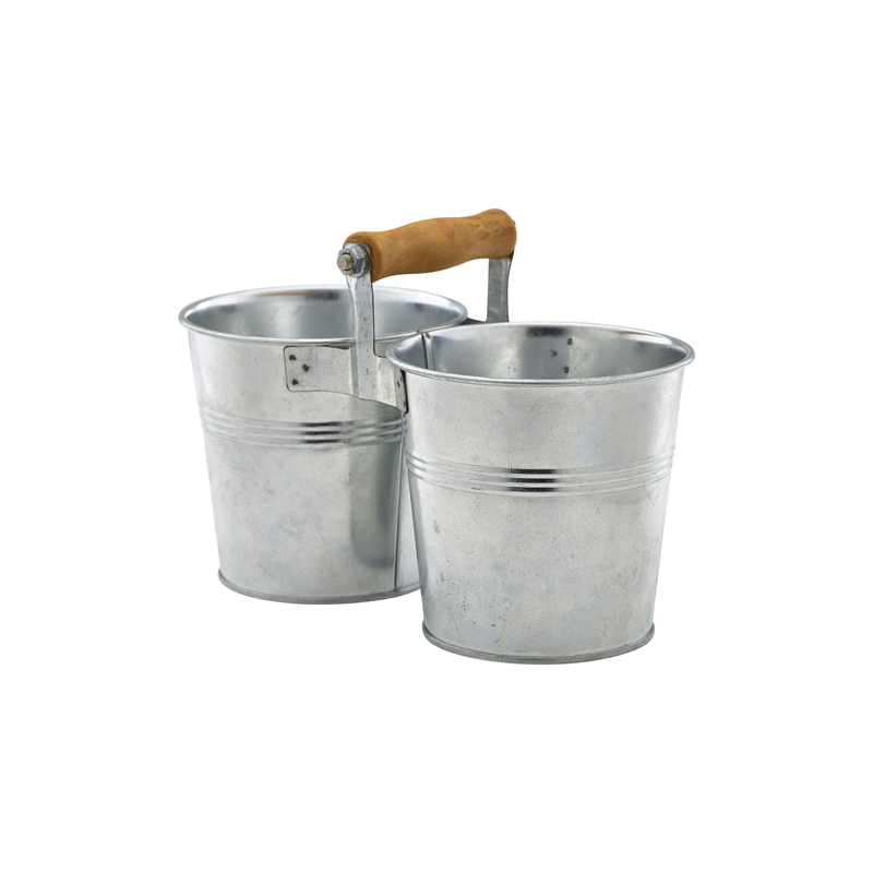 Galvanised Steel Combi Serving Buckets 12cm (d) - Case Qty 1