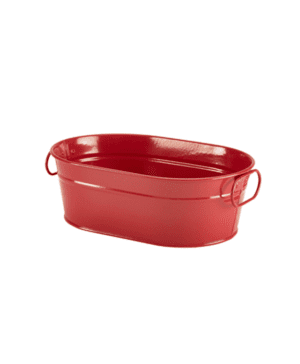 Galvanised Steel Serving Bucket Red 23 x 15 x 7cm - Case Qty 1