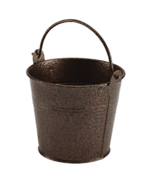 Galvanised Steel Hammered Serving Bucket 10cm (d) Copper - Case Qty 1