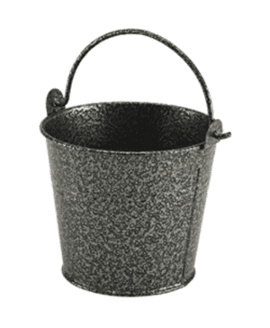 Galvanised Steel Hammered Serving Bucket 10cm (d) Silver - Case Qty 1