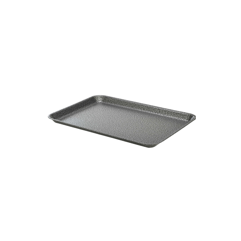 Galvanised Steel Tray 37x26.5x2cm Hammered Silver - Case Qty 1