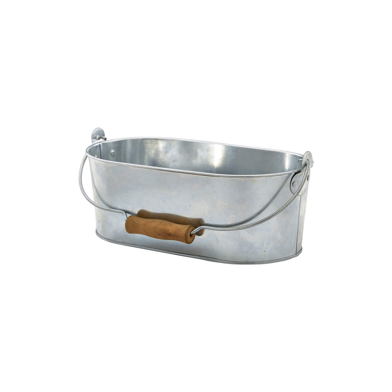 Galvanised Steel Oval Table Caddy 28x15.5x10cm - Case Qty 1