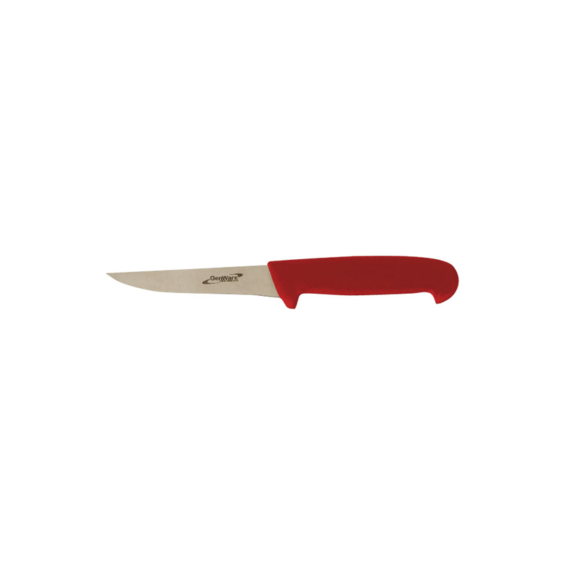Genware Rigid Boning Knife 12.7cm 5" - Red - Case Qty 1