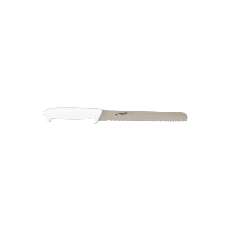Genware Slicing Knife (Serrated) White 30.5cm 12" - Case Qty 1