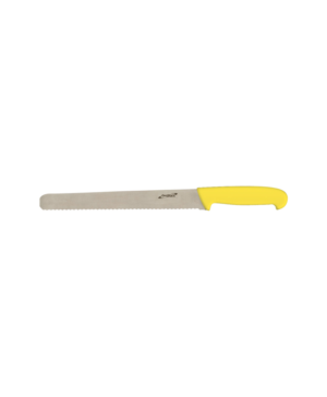 Genware Slicing Knife (Serrated) Yellow 30.5cm 12" - Case Qty 1