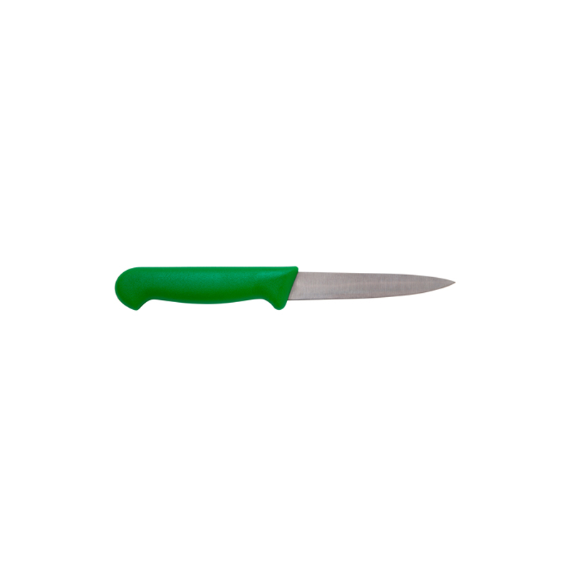 Genware Vegetable Knife Green 10.2cm 4" - Case Qty 1