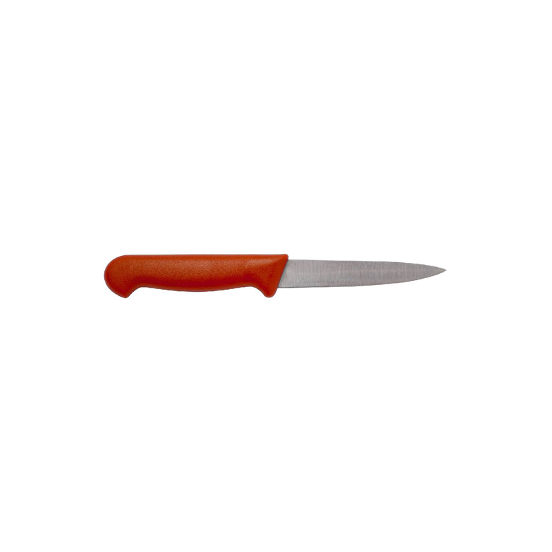 Genware Vegetable Knife Red 10.2cm 4" - Case Qty 1