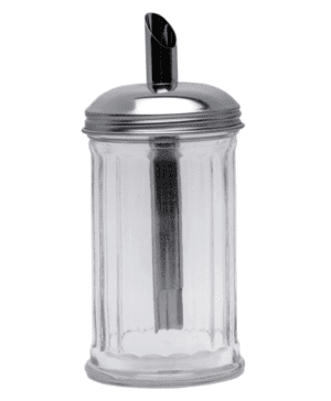 Sugar Pourer Clear Glass Base St/Steel Tube Top - Case Qty 1