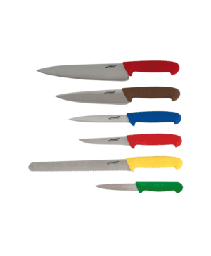 6 Piece Colour Coded Knife Set + Knife Wallet - Case Qty 1