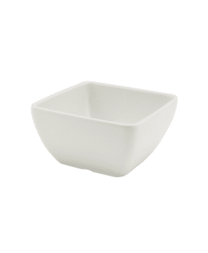 White Melamine Curved Square Bowl 10.5 x 5.3cm - Case Qty 1