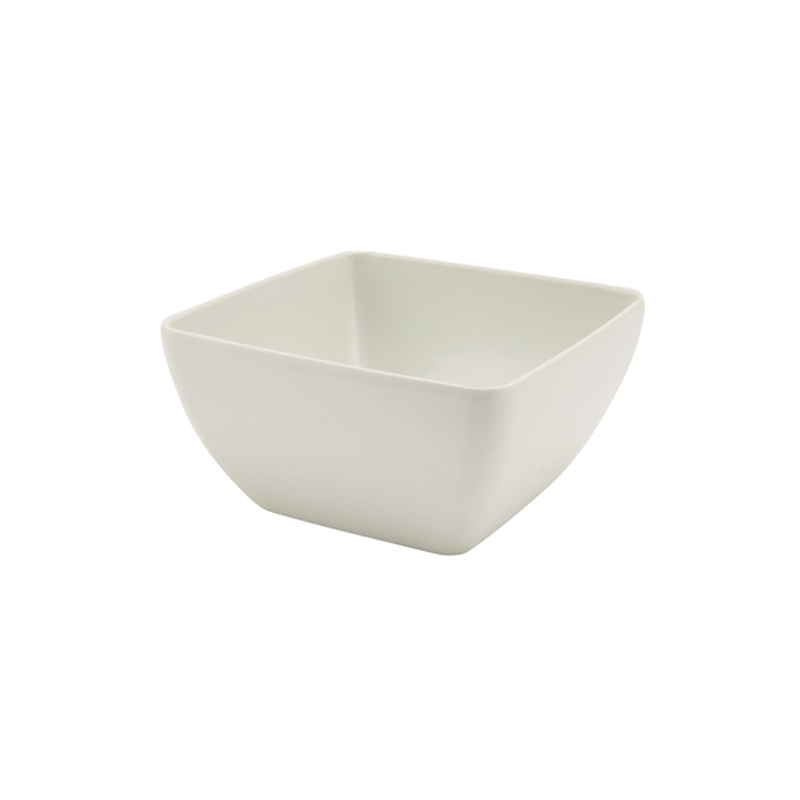 White Melamine Curved Square Bowl 12.5 x 6cm - Case Qty 1