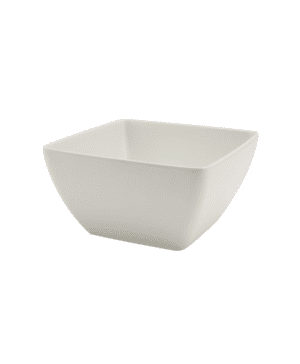 White Melamine Curved Square Bowl 15 x 8cm - Case Qty 1
