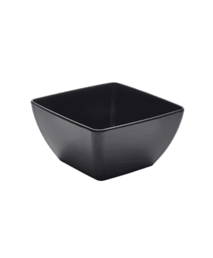 Black Melamine Curved Square Bowl 19 x 9.5cm - Case Qty 1