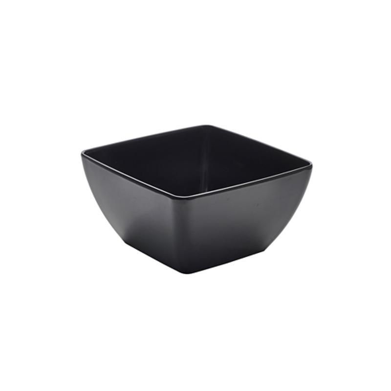 Black Melamine Curved Square Bowl 19 x 9.5cm - Case Qty 1