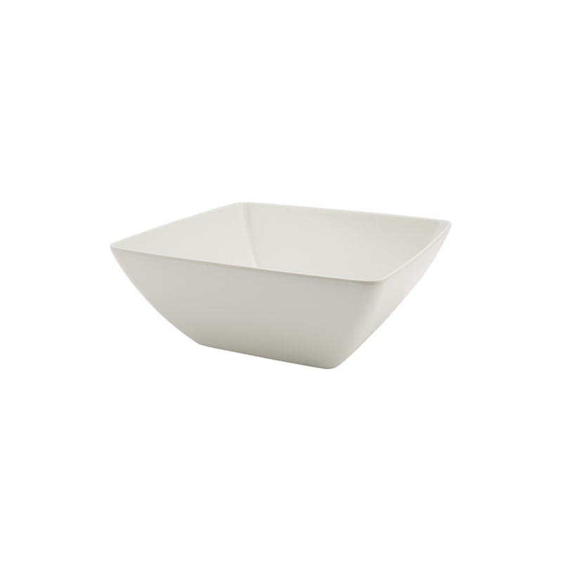 White Melamine Curved Square Bowl 26.2 x 9.8cm - Case Qty 1