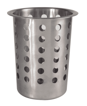 Genware Cutlery Holders Stainless Steel Perforated Cutlery Cylinder   115 x 130mm    - Case Qty - 1
