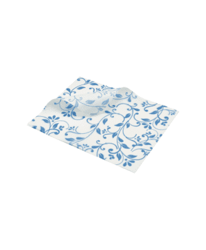 Greaseproof Paper Blue Floral Print 25 x 20cm - Case Qty 1