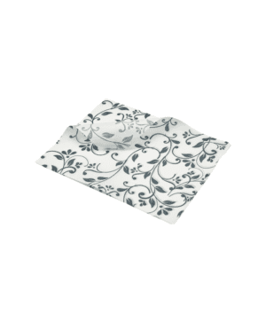 Greaseproof Paper Grey Floral Print 25 x 20cm - Case Qty 1