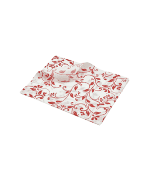 Greaseproof Paper Red Floral Print 25 x 20cm - Case Qty 1