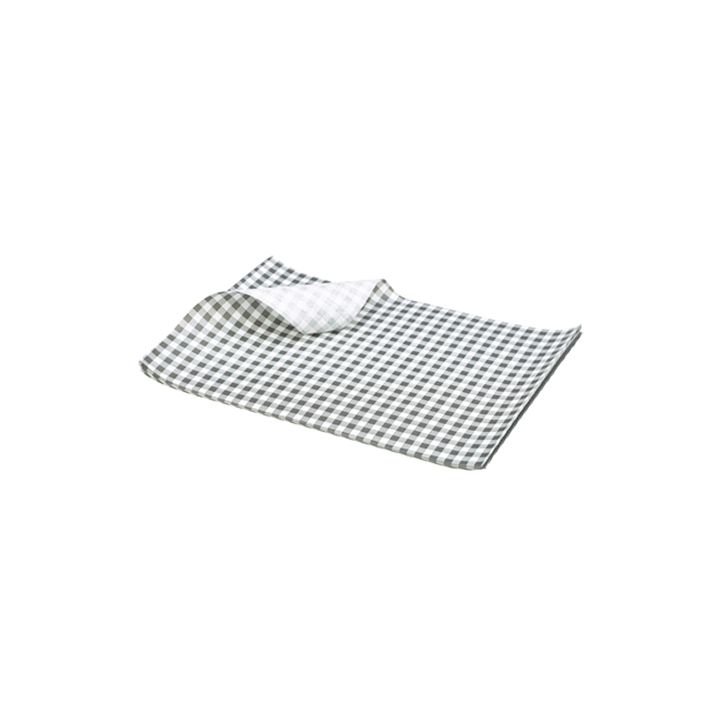 Greaseproof Paper Black Gingham Print 25 x 20cm - Case Qty 1