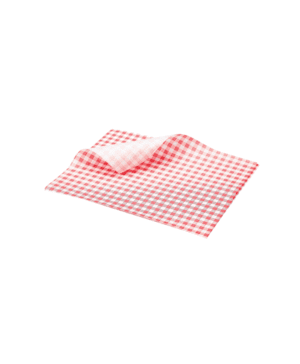 Greaseproof Paper Red Gingham Print 25 x 20cm - Case Qty 1